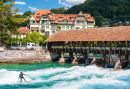 The Aare River in Thun, Switzerland