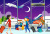 Airport Terminal with Tourists and Crews
