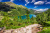 Beautiful Blue Lake in the Mountains, Poland