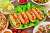 Delicious Hot Dogs on Lettuce Leaves