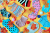 Colorful Children's Socks on a Yellow Background