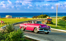 A Pink 1954 Chevrolet Bel Air Convertible in Cuba