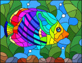 A Rainbow Butterflyfish in Stained Glass Style