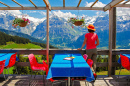 Restaurant Terrace with Views of the Swiss Alps