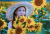 Beautiful Red-Haired Girl in a Field of Sunflowers
