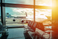 Airport Gate Waiting Area and Jet