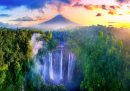 Tumpak Sewu Waterfall at Sunrise, Indonesia