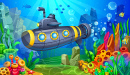 Underwater World With A Submarine