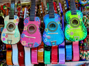 Colorful Ukuleles at a Mexican Market
