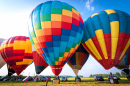 Colorful Hot Air Balloons before the Launch