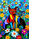 Lovely Stained Glass Cats