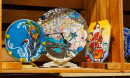 Stained Glass Wall Clocks in an Art Shop