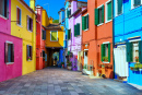 The Vibrant Facades of Burano Island, Italy