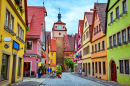 Streets in Rothenburg ob der Tauber, Germany