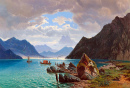 Lake Lugano, Jean François Xavier Roffian (1859)