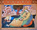 Persian Woman, Ancient fresco in Isfahan, Iran