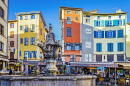 Fountain in Le Puy-en-Velay, Auvergne, France