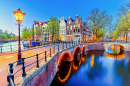 Keizersgracht Canal at Night in Amsterdam