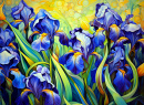Irises in Blue and Yellow