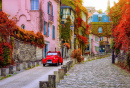 Cozy Street in Montmartre, Paris, France