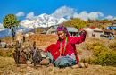 Gurung Woman Spinning Wool, Nepal