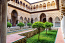 Courtyard in the Royal Alcázar of Seville, Spain