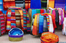 Colorful Fabrics and Carpets in Essaouira, Moroccocco