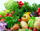 Fresh Fruits and Vegetables on a White Background