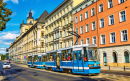 Tram in the Center of Wroclaw, Poland