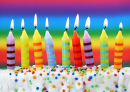 Birthday Candles on Colorful Background