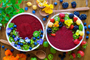 Acai Smoothie Bowls with Edible Flowers