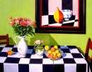 Black and White Checkered Tablecloth