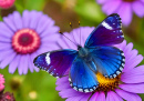 Blue Butterfly Sitting on a Flower
