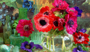 Vase with Anemone Coronarias Flowers