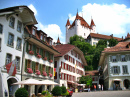 Castle Thun over City Hall Square, Switzerland