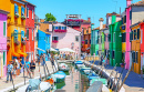 Picturesque Houses on the Island of Burano, Italy