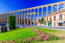 Ancient Roman Aqueduct in Segovia, Spain