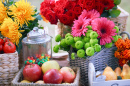 Bright Flowers and Fruits