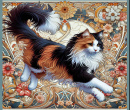 Leone the Cat in Art Nouveau Style
