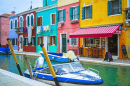 View of the Streets of Burano, Italy
