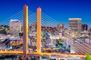 Night Cityscape of Tacoma, Washington, USA
