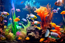 Coral Reef Fish in a Saltwater Aquarium