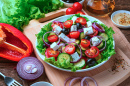 Plate of Greek Salad Close-Up