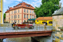 Retro Car on the Bridge in Prague, Czech Republic