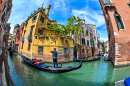 Gondola on a Canal in Venice, Italy