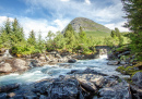 Waterfall near the Trollstigen Road in Norway