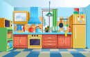 Cozy Interior of a Colorful Kitchen