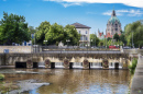 Historic Friederiken Bridge in Hanover, Germany