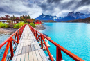 Amazing Landscape of Patagonia, Pehoe Lake, Chile