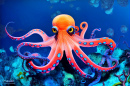 Octopus in the Blue Ocean